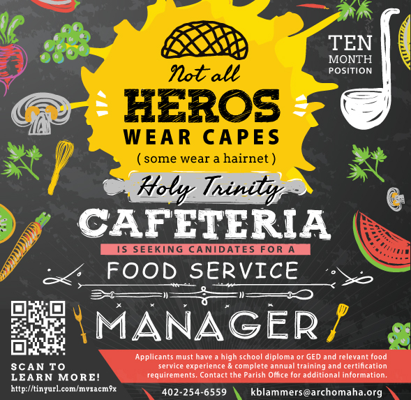 Cedar Catholic High School Food Service Manager Position